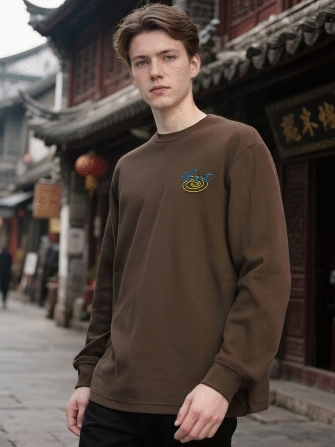 New Retro Outdoor Sweatshirt | Flocked Foam Crewneck 88211# | Wholesale Streetwear - Image 8