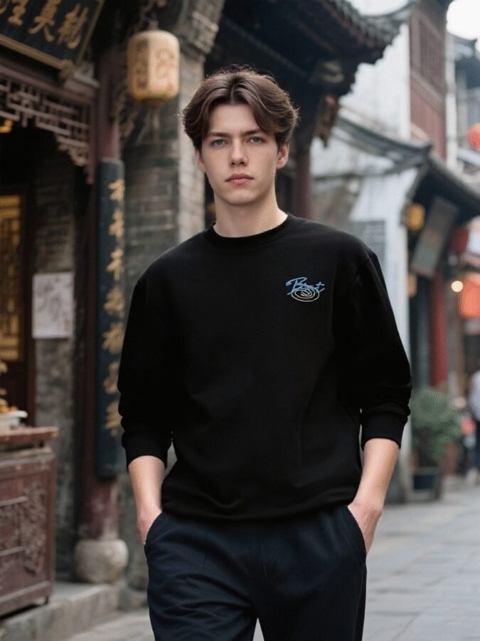New Retro Outdoor Sweatshirt | Flocked Foam Crewneck 88211# | Wholesale Streetwear - Image 21