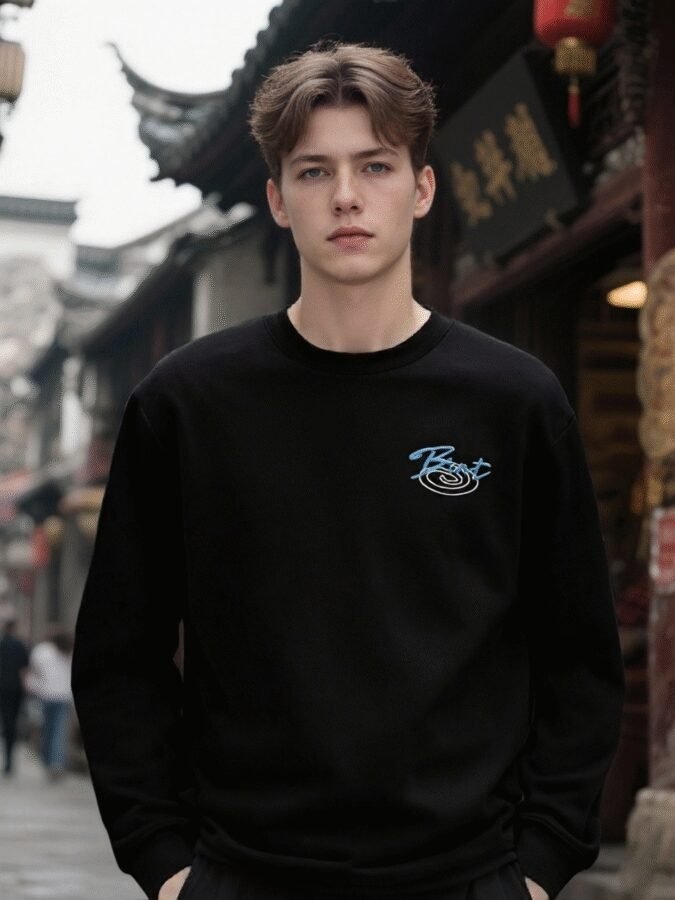 New Retro Outdoor Sweatshirt | Flocked Foam Crewneck 88211# | Wholesale Streetwear - Image 19