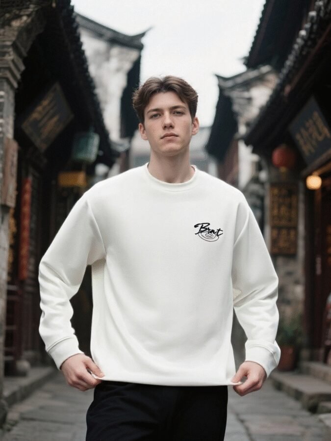 New Retro Outdoor Sweatshirt | Flocked Foam Crewneck 88211# | Wholesale Streetwear - Image 13