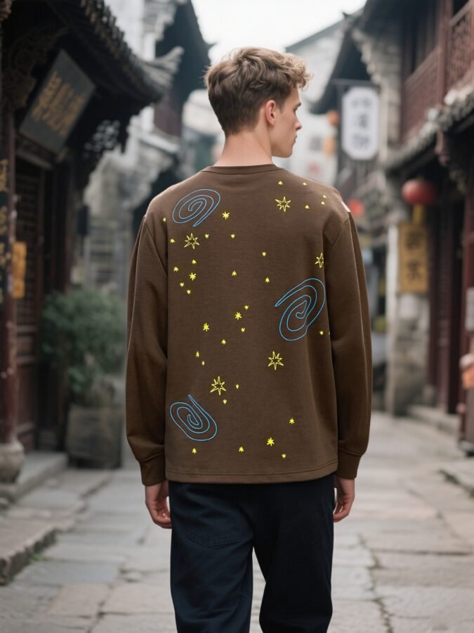 New Retro Outdoor Sweatshirt | Flocked Foam Crewneck 88211# | Wholesale Streetwear - Image 11