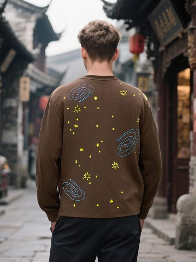 New Retro Outdoor Sweatshirt | Flocked Foam Crewneck 88211# | Wholesale Streetwear - Image 9