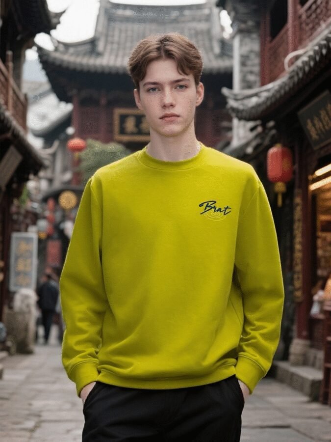 New Retro Outdoor Sweatshirt | Flocked Foam Crewneck 88211# | Wholesale Streetwear - Image 4