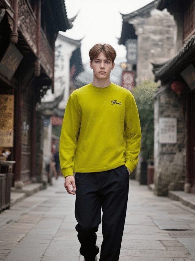 New Retro Outdoor Sweatshirt | Flocked Foam Crewneck 88211# | Wholesale Streetwear - Image 3