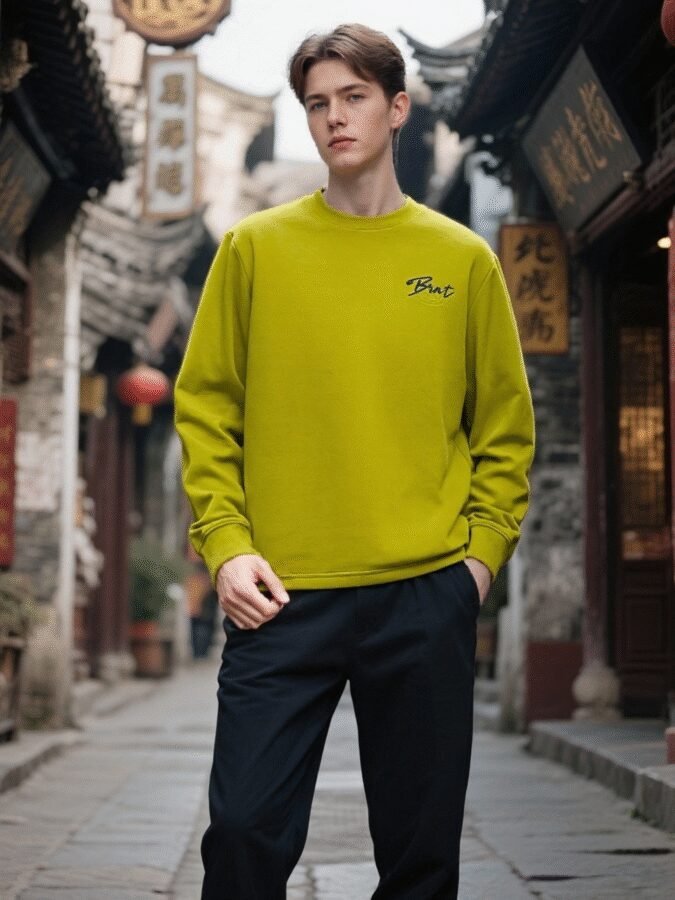 New Retro Outdoor Sweatshirt | Flocked Foam Crewneck 88211# | Wholesale Streetwear - Image 2