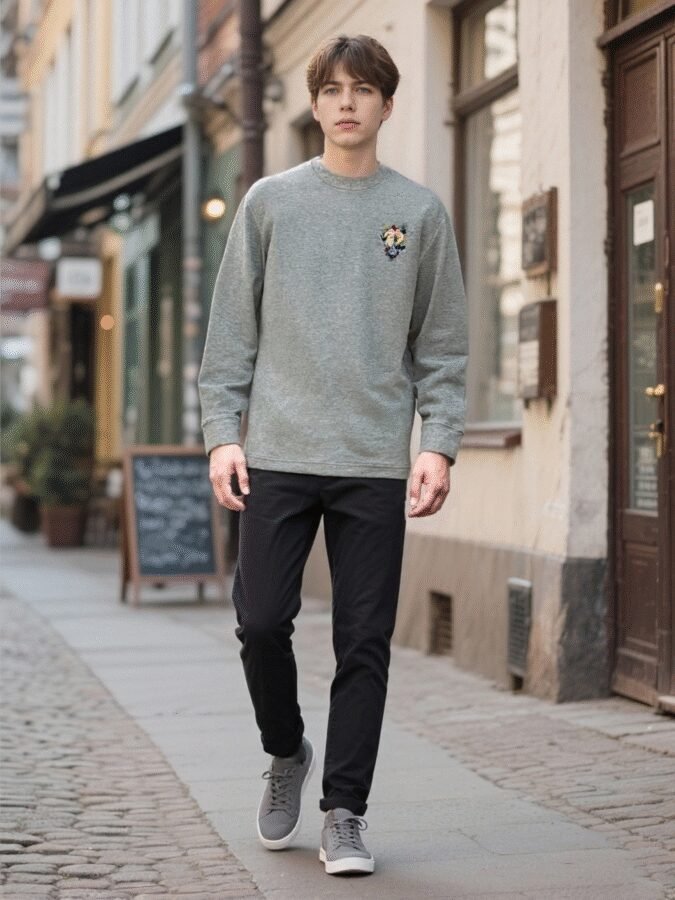 2025 New Flocked Foam Sweatshirt | Premium Crewneck 88218# | Wholesale Streetwear - Image 8
