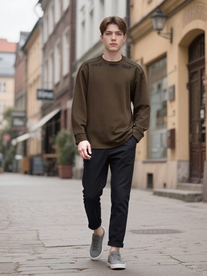 Water Transfer Printed Sweatshirt | Premium Crewneck 88220# | Wholesale Streetwear - Image 14