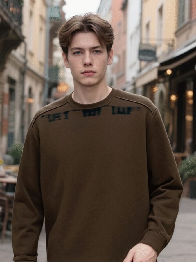Water Transfer Printed Sweatshirt | Premium Crewneck 88220# | Wholesale Streetwear - Image 13
