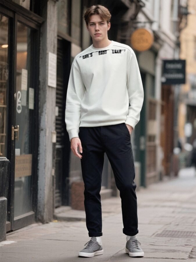 Water Transfer Printed Sweatshirt | Premium Crewneck 88220# | Wholesale Streetwear - Image 11