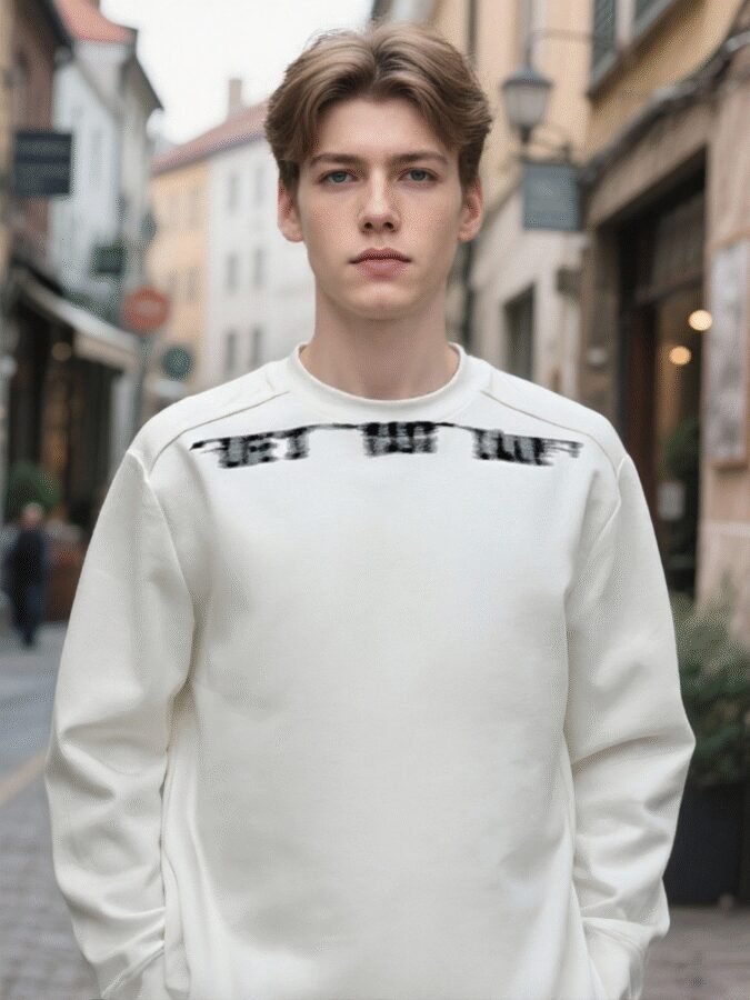Water Transfer Printed Sweatshirt | Premium Crewneck 88220# | Wholesale Streetwear - Image 9