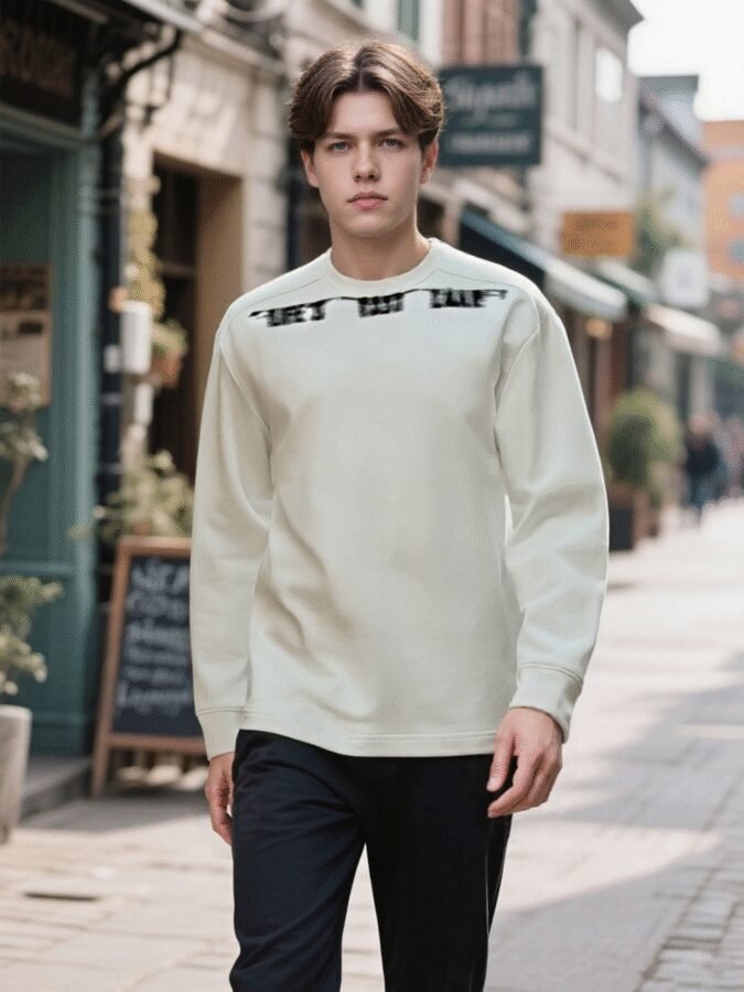 Water Transfer Printed Sweatshirt | Premium Crewneck 88220# | Wholesale Streetwear - Image 8