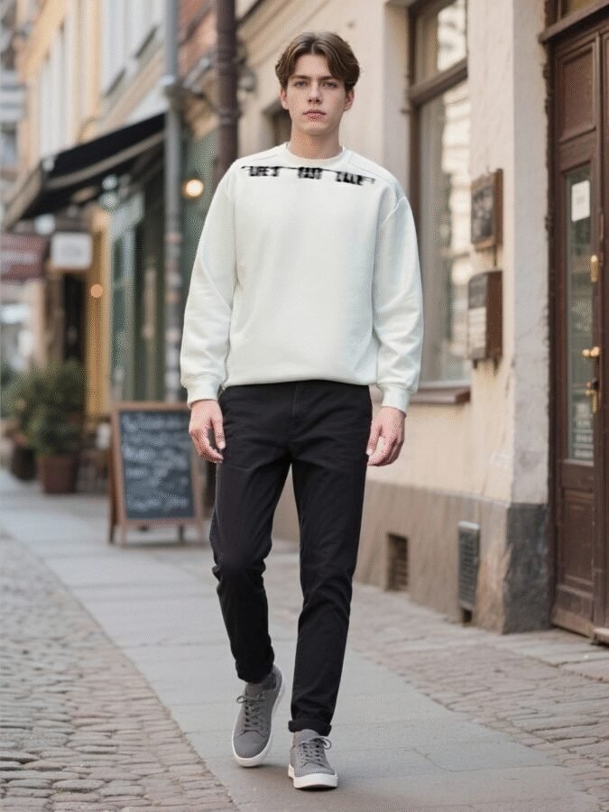 Water Transfer Printed Sweatshirt | Premium Crewneck 88220# | Wholesale Streetwear - Image 7