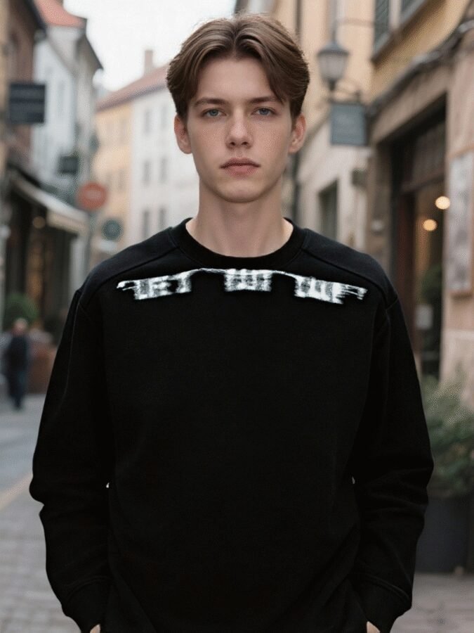 Water Transfer Printed Sweatshirt | Premium Crewneck 88220# | Wholesale Streetwear - Image 6