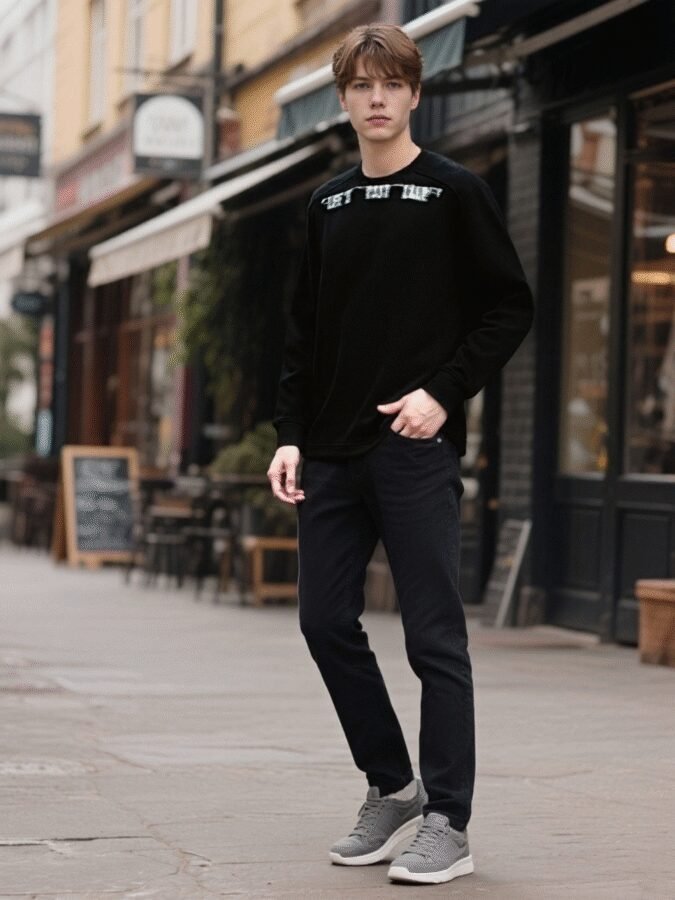 Water Transfer Printed Sweatshirt | Premium Crewneck 88220# | Wholesale Streetwear - Image 5