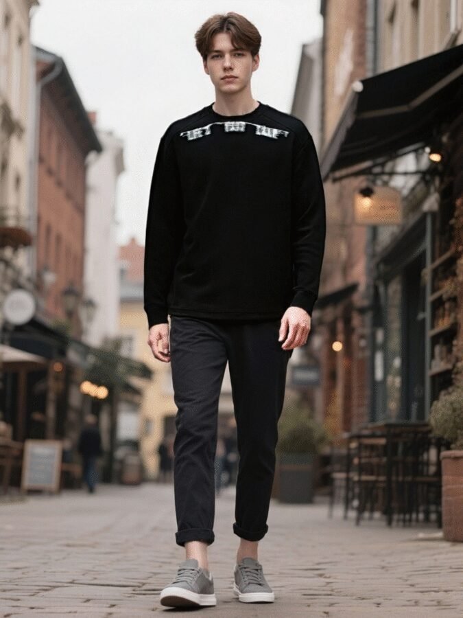 Water Transfer Printed Sweatshirt | Premium Crewneck 88220# | Wholesale Streetwear - Image 4