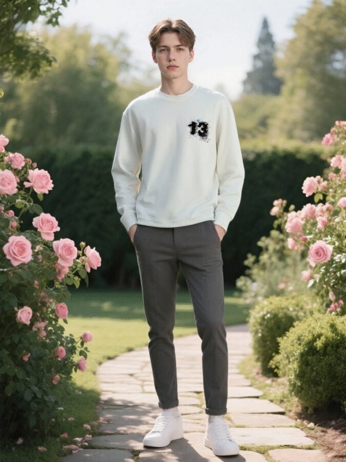 Direct-to-Garment Printed Sweatshirt | Premium Crewneck 88235# | Wholesale Streetwear - Image 10
