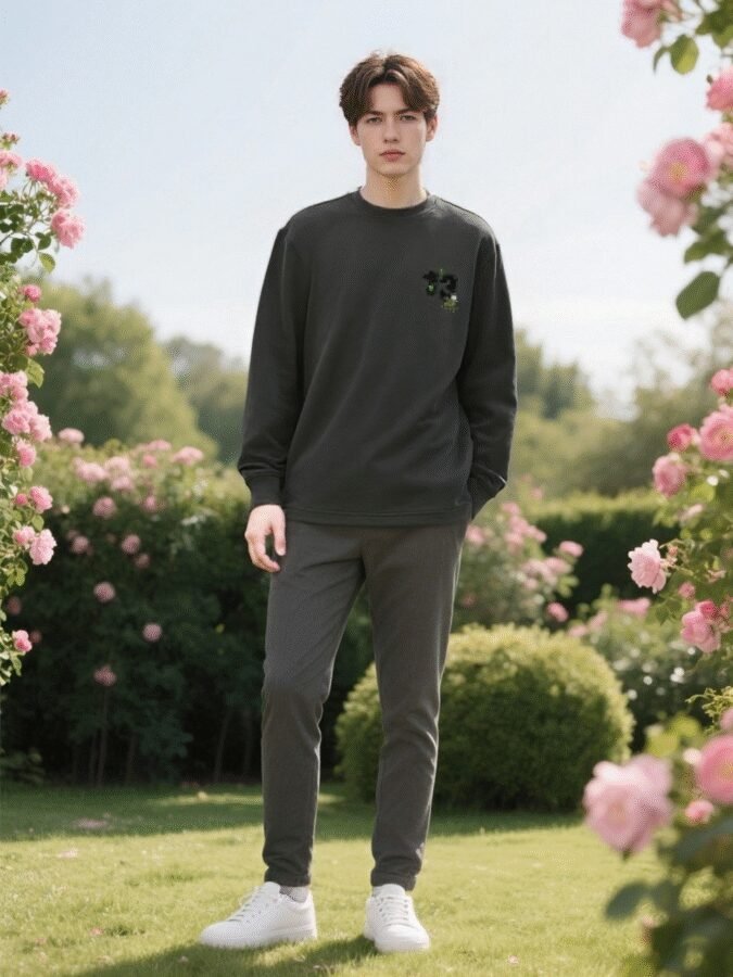 Direct-to-Garment Printed Sweatshirt | Premium Crewneck 88235# | Wholesale Streetwear - Image 4
