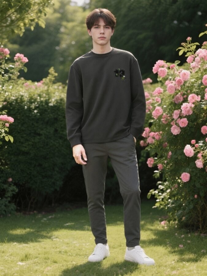 Direct-to-Garment Printed Sweatshirt | Premium Crewneck 88235# | Wholesale Streetwear - Image 2