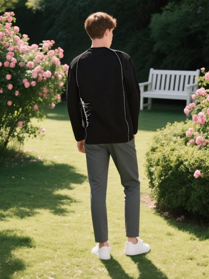 Huso Stitch Structural Sweatshirt | Designer Crewneck 88251# | Premium Wholesale Streetwear - Image 19