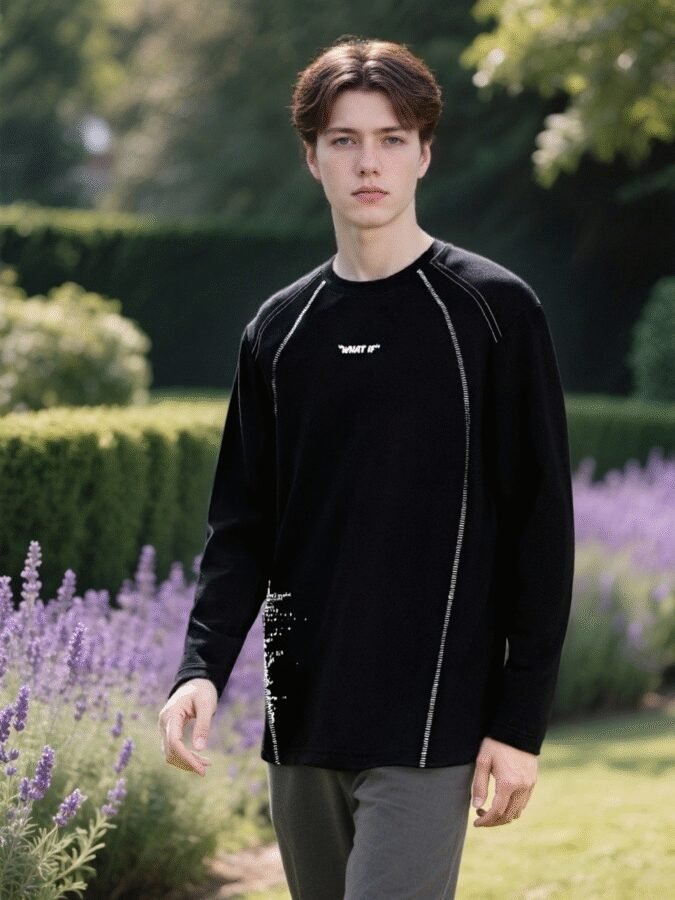 Huso Stitch Structural Sweatshirt | Designer Crewneck 88251# | Premium Wholesale Streetwear - Image 18