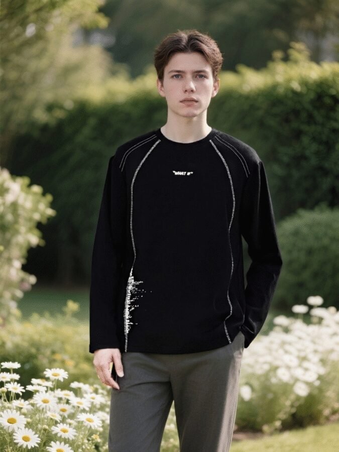 Huso Stitch Structural Sweatshirt | Designer Crewneck 88251# | Premium Wholesale Streetwear - Image 15