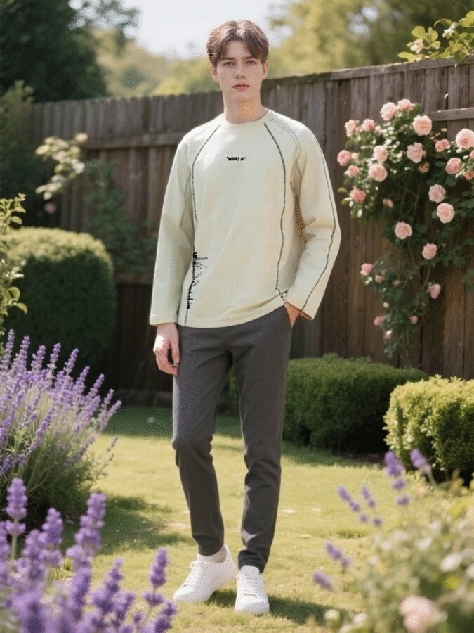 Huso Stitch Structural Sweatshirt | Designer Crewneck 88251# | Premium Wholesale Streetwear - Image 10