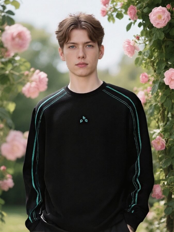 2025 New Huso Stitch Color Block Sweatshirt | Contrast Crewneck 88261# | Premium Wholesale Streetwear - Image 12