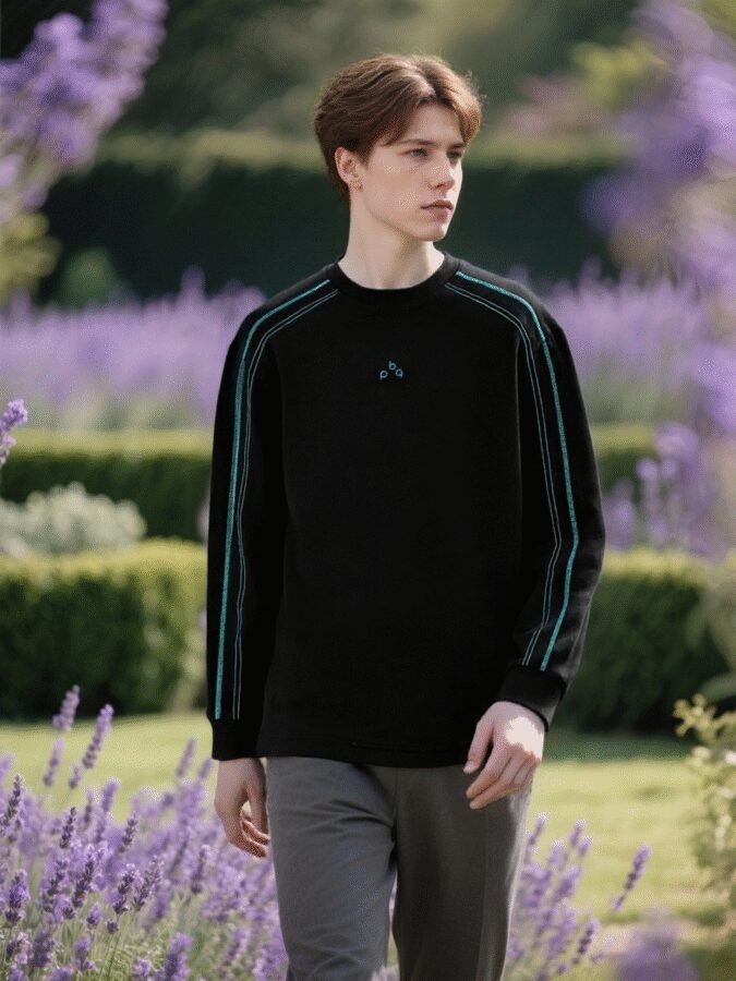 2025 New Huso Stitch Color Block Sweatshirt | Contrast Crewneck 88261# | Premium Wholesale Streetwear - Image 11