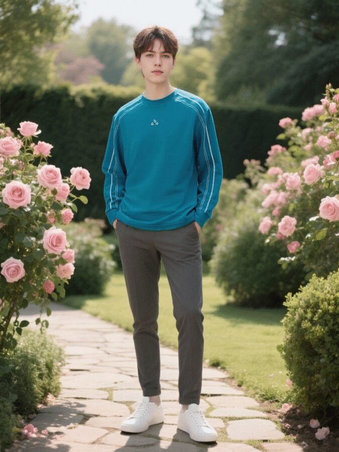 2025 New Huso Stitch Color Block Sweatshirt | Contrast Crewneck 88261# | Premium Wholesale Streetwear - Image 10