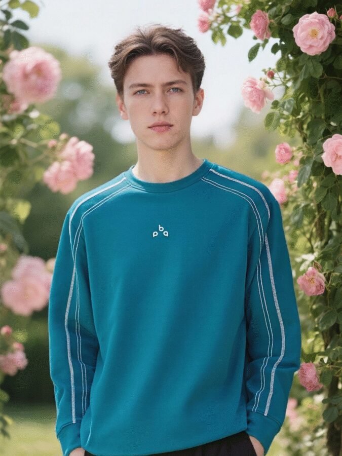 2025 New Huso Stitch Color Block Sweatshirt | Contrast Crewneck 88261# | Premium Wholesale Streetwear - Image 9