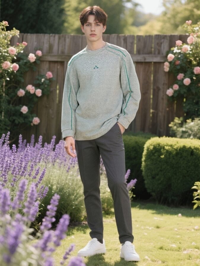 2025 New Huso Stitch Color Block Sweatshirt | Contrast Crewneck 88261# | Premium Wholesale Streetwear - Image 5