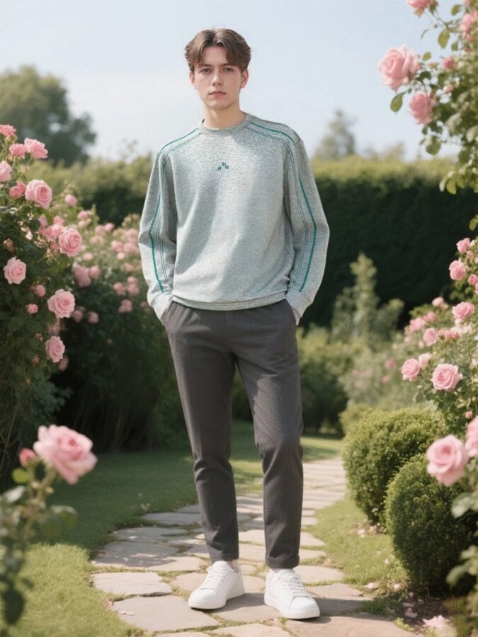 2025 New Huso Stitch Color Block Sweatshirt | Contrast Crewneck 88261# | Premium Wholesale Streetwear - Image 4