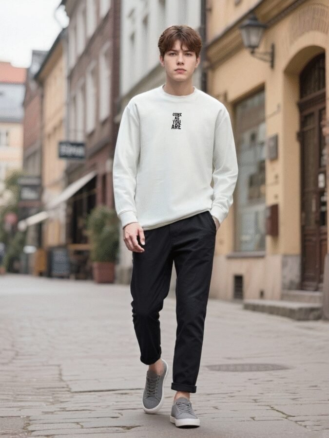 Flocked Foam Sweatshirt | Premium Crewneck 88263# | Wholesale Streetwear - Image 11