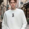 Flocked Foam Sweatshirt | Premium Crewneck 88263# | Wholesale Streetwear - White