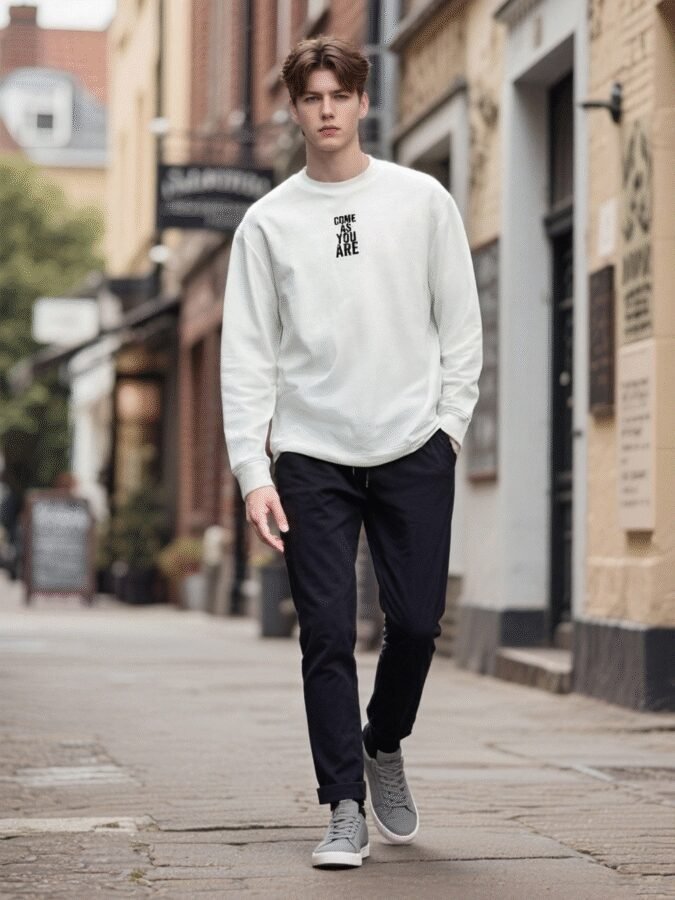 Flocked Foam Sweatshirt | Premium Crewneck 88263# | Wholesale Streetwear - Image 8