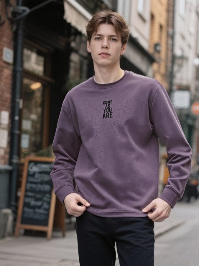 Flocked Foam Sweatshirt | Premium Crewneck 88263# | Wholesale Streetwear - Image 4