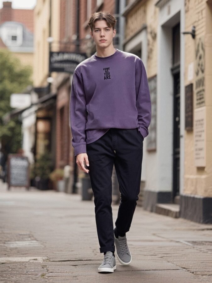 Flocked Foam Sweatshirt | Premium Crewneck 88263# | Wholesale Streetwear - Image 7