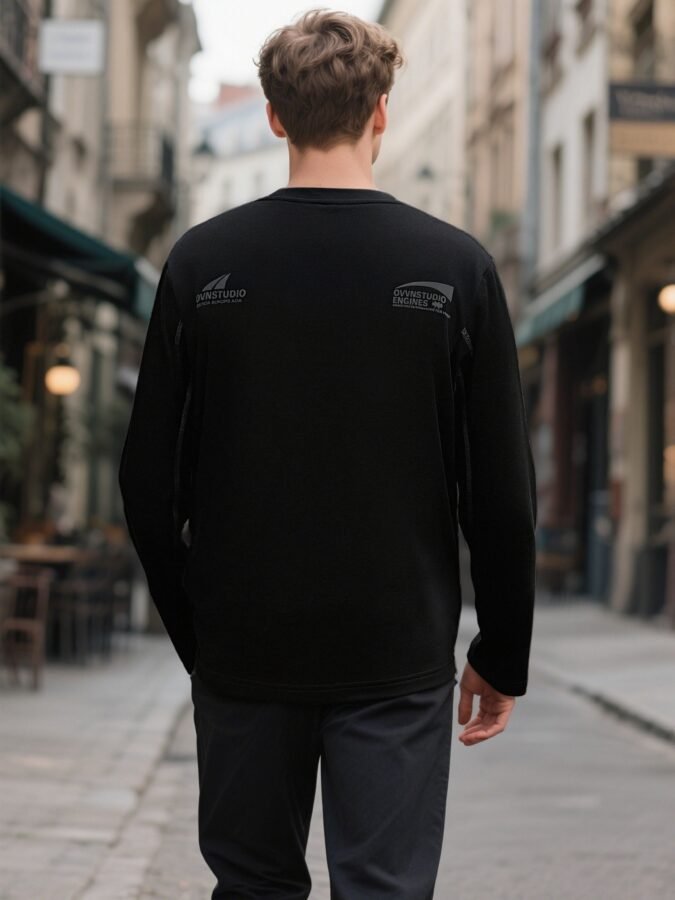Tonal Huso Flocked Sweatshirt | Premium Crewneck 88265# | Exclusive Wholesale Streetwear - Image 16