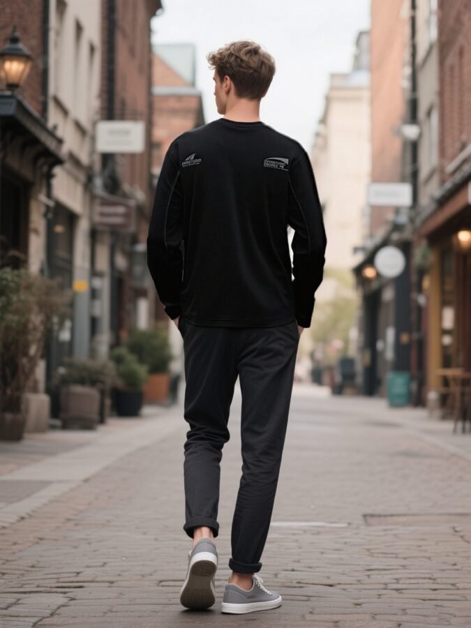 Tonal Huso Flocked Sweatshirt | Premium Crewneck 88265# | Exclusive Wholesale Streetwear - Image 14