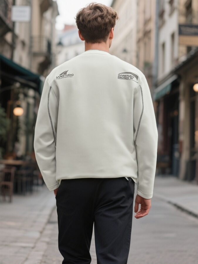 Tonal Huso Flocked Sweatshirt | Premium Crewneck 88265# | Exclusive Wholesale Streetwear - Image 21