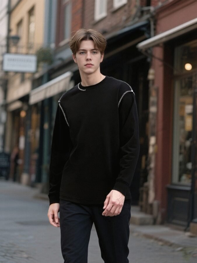 Old Money Embroidered Sweatshirt | Premium Crewneck 88271# | Luxury Wholesale Streetwear - Image 14