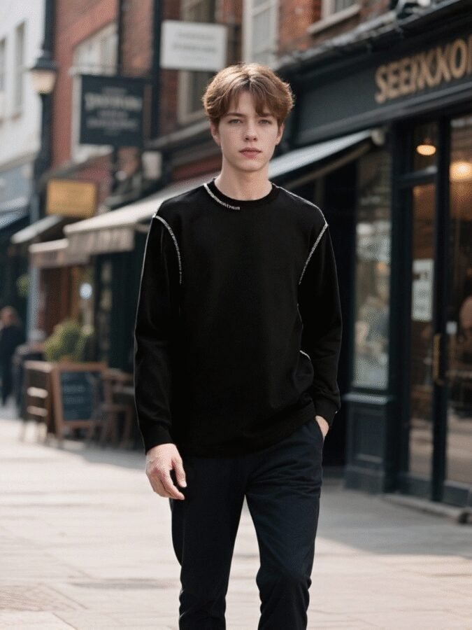 Old Money Embroidered Sweatshirt | Premium Crewneck 88271# | Luxury Wholesale Streetwear - Image 12