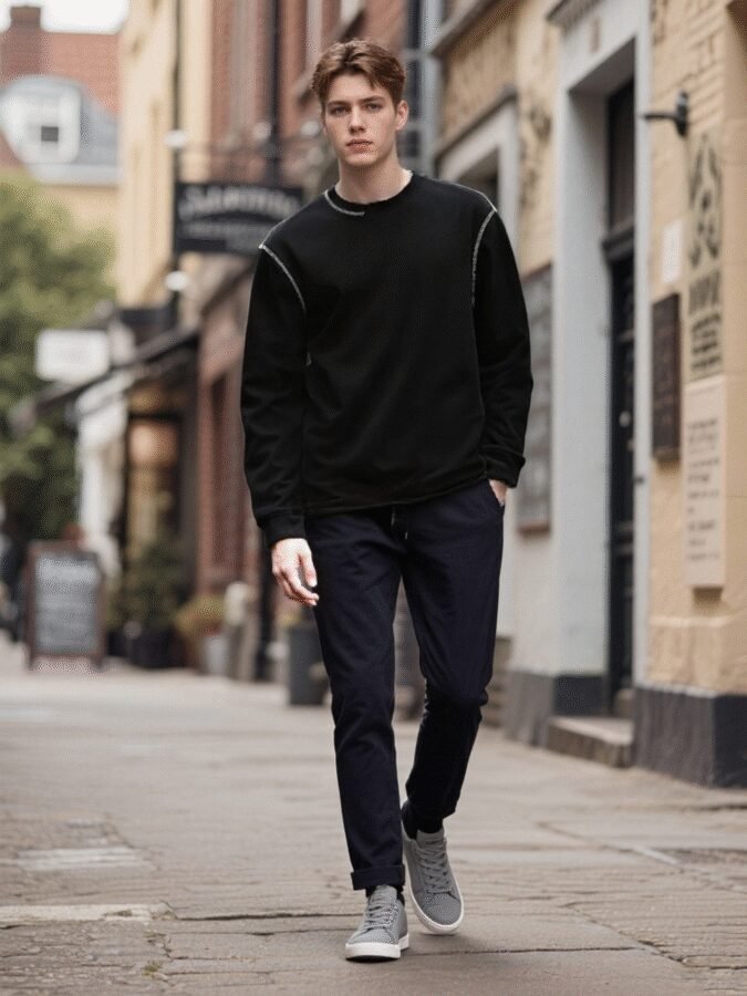 Old Money Embroidered Sweatshirt | Premium Crewneck 88271# | Luxury Wholesale Streetwear - Image 11