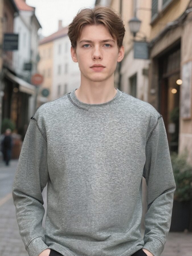 Old Money Embroidered Sweatshirt | Premium Crewneck 88271# | Luxury Wholesale Streetwear - Image 9