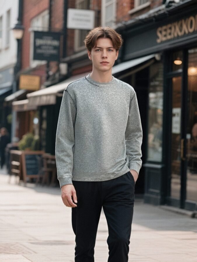 Old Money Embroidered Sweatshirt | Premium Crewneck 88271# | Luxury Wholesale Streetwear - Image 8