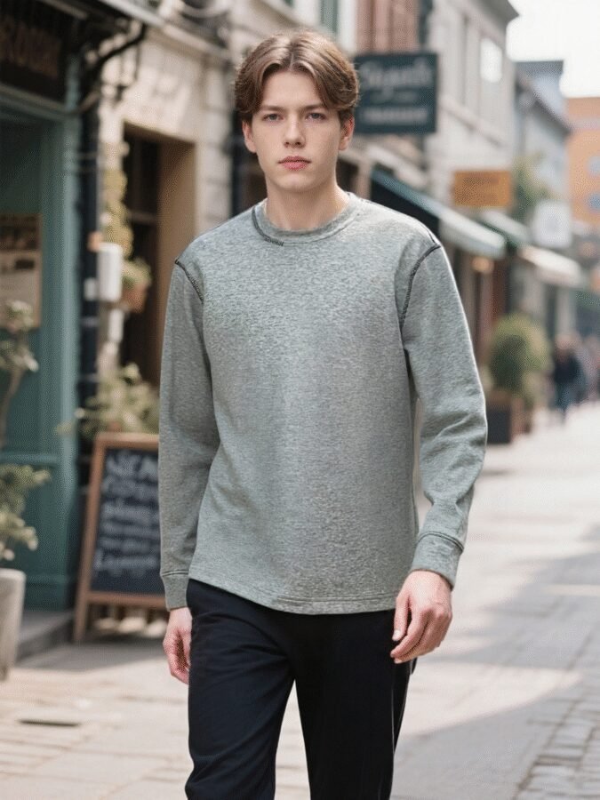 Old Money Embroidered Sweatshirt | Premium Crewneck 88271# | Luxury Wholesale Streetwear - Image 7