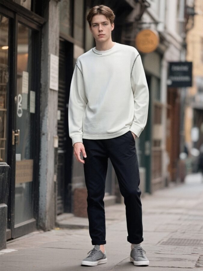Old Money Embroidered Sweatshirt | Premium Crewneck 88271# | Luxury Wholesale Streetwear - Image 6