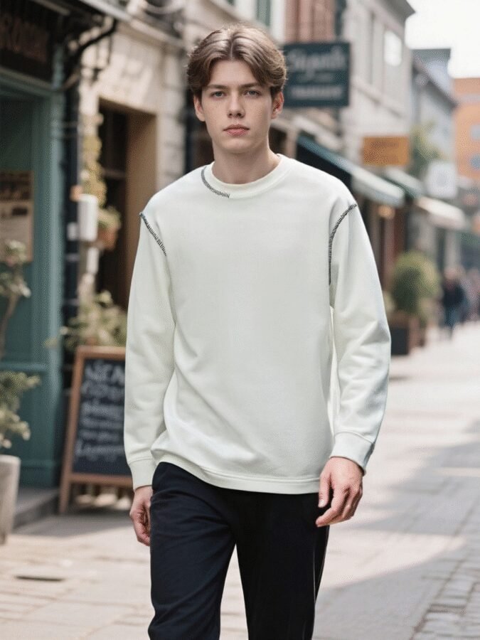 Old Money Embroidered Sweatshirt | Premium Crewneck 88271# | Luxury Wholesale Streetwear - Image 5