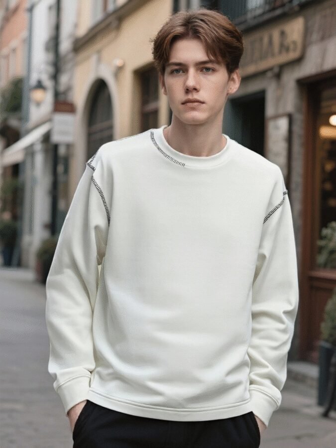 Old Money Embroidered Sweatshirt | Premium Crewneck 88271# | Luxury Wholesale Streetwear - Image 4