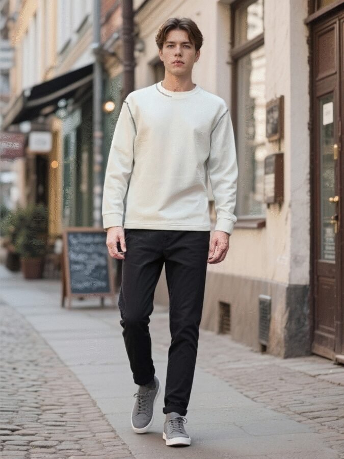 Old Money Embroidered Sweatshirt | Premium Crewneck 88271# | Luxury Wholesale Streetwear - Image 3